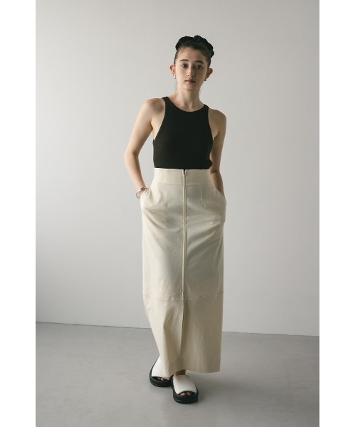 STYLEMIXER（スタイルミキサー）の「フロントジップタイトスカート（スカート・レディース・ブラウン/アイボリー/ブラック・SMALL/MEDIUM）」の6枚目の写真