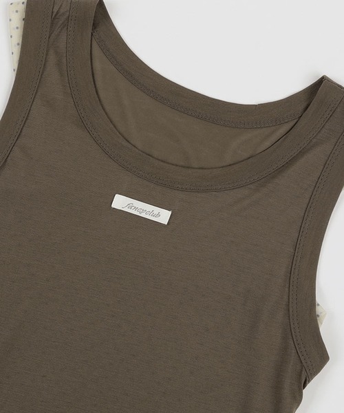 FANCY CLUB(ファンシークラブ)の「FANCY CLUB/ファンシークラブ 3-Way Dot Mesh Layered Sleeveless タンクトップ 秋物 秋服 2026年秋冬(タンクトップ・レディース・ブラウン/スカイブルー・ONE SIZE)」の20枚目の写真