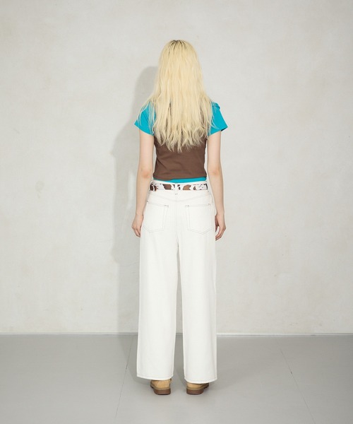 FTW(エフティダブリュー)の「2IN1 STUDS LAYARD TOP(Tシャツ/カットソー・レディース・ホワイト系その他/オフホワイト/ライトブルー・MEDIUM/SMALL)」の17枚目の写真