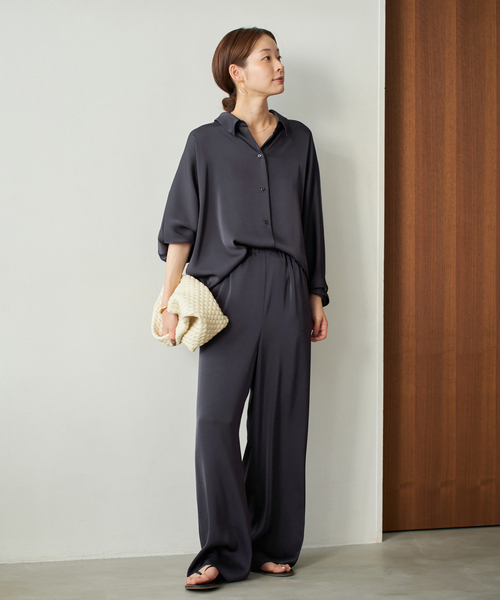 plage（プラージュ）の「dull satin relax パンツ（その他パンツ・レディース・ネイビー/ブラウン・38/36/34）」の12枚目の写真