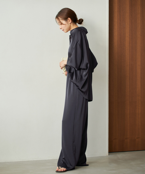 plage（プラージュ）の「dull satin relax パンツ（その他パンツ・レディース・ネイビー/ブラウン・38/36/34）」の13枚目の写真