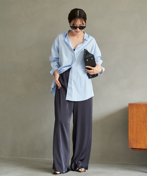 plage（プラージュ）の「dull satin relax パンツ（その他パンツ・レディース・ネイビー/ブラウン・38/36/34）」の18枚目の写真