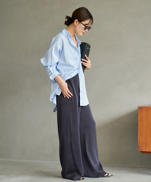 plage（プラージュ）の「dull satin relax パンツ（その他パンツ・レディース・ネイビー/ブラウン・38/36/34）」の19枚目の写真