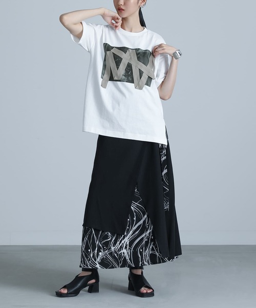 kOhAKU(コハク)の「ランダムテーププリントカットソー(Tシャツ/カットソー・レディース・オフホワイト/ブラック・2/1)」の7枚目の写真