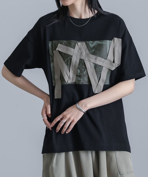 kOhAKU(コハク)の「ランダムテーププリントカットソー(Tシャツ/カットソー・レディース・オフホワイト/ブラック・2/1)」の10枚目の写真