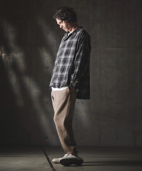 GLIMCLAP(グリムクラップ)の「ms6162-Ripped viyella plaid shirt チェックシャツ(シャツ/ブラウス・メンズ・ブルー/ブラック・S/M/L)」の9枚目の写真