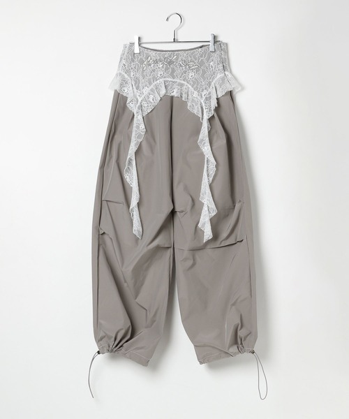 3.3 Field Trip （3.3フィールドトリップ）の「3.3 Field Trip／レースフリルナイロンパンツ（その他パンツ・レディース・ブラック/グレー・FREE）」の11枚目の写真