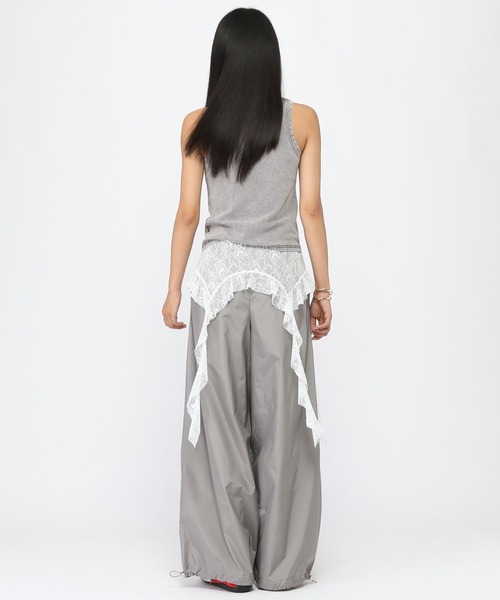 3.3 Field Trip （3.3フィールドトリップ）の「3.3 Field Trip／レースフリルナイロンパンツ（その他パンツ・レディース・ブラック/グレー・FREE）」の5枚目の写真