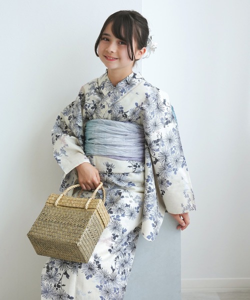 utatane 浴衣、帯セット　ひよこ商店オリジナルデザイン 国内染色 楽天市場】【utatane 綿麻 高級変わり織 浴衣3点セット 先染め