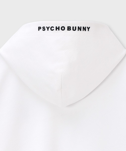 Psycho Bunny（サイコバニー）の「[GOLF]フォントロゴ総柄ジャガード 半袖フーディ（パーカー・メンズ・ホワイト/パープル/ブラック・MEDIUM/LARGE/X-LARGE）」の19枚目の写真