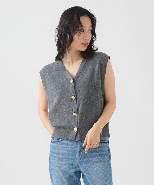 B:MING by BEAMS（ビーミングバイビームス）の「ノースリーブ ニット ベスト（ベスト・レディース・ネイビー/グレー・ONE SIZE）」の12枚目の写真