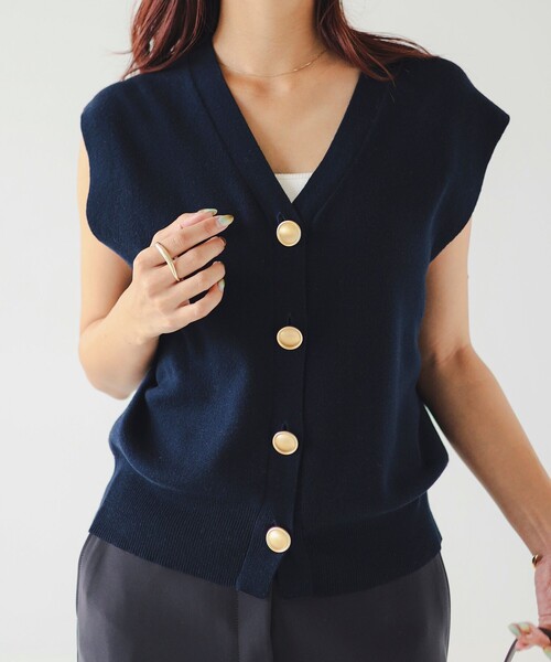 B:MING by BEAMS（ビーミングバイビームス）の「ノースリーブ ニット ベスト（ベスト・レディース・ネイビー/グレー・ONE SIZE）」の18枚目の写真