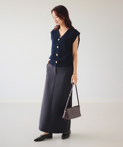 B:MING by BEAMS（ビーミングバイビームス）の「ノースリーブ ニット ベスト（ベスト・レディース・ネイビー/グレー・ONE SIZE）」の4枚目の写真