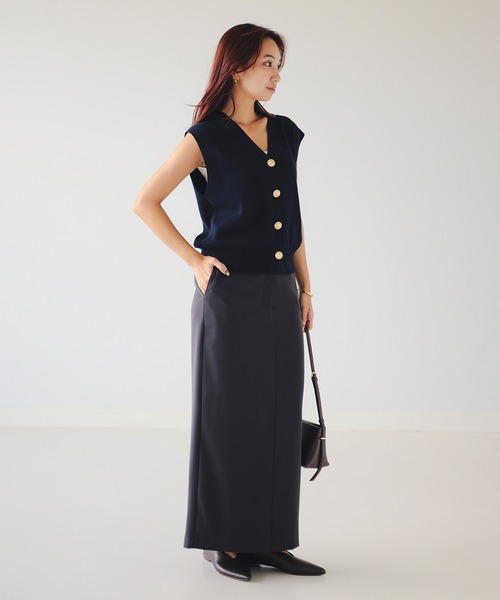 B:MING by BEAMS（ビーミングバイビームス）の「ノースリーブ ニット ベスト（ベスト・レディース・ネイビー/グレー・ONE SIZE）」の5枚目の写真