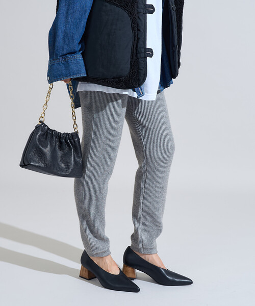 FREAK'S STORE(フリークスストア)の「限定展開 リブ ニットジョガーパンツ(その他パンツ・レディース・ブラック/オフホワイト/ライトグレー/チャコールグレー・フリ-)」の10枚目の写真