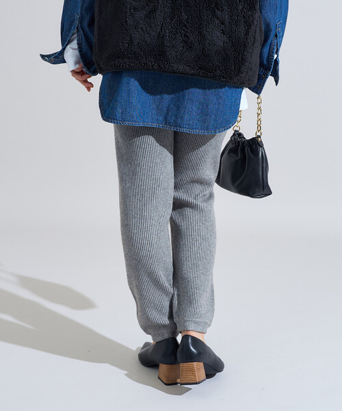 FREAK'S STORE(フリークスストア)の「限定展開 リブ ニットジョガーパンツ(その他パンツ・レディース・ブラック/オフホワイト/ライトグレー/チャコールグレー・フリ-)」の11枚目の写真