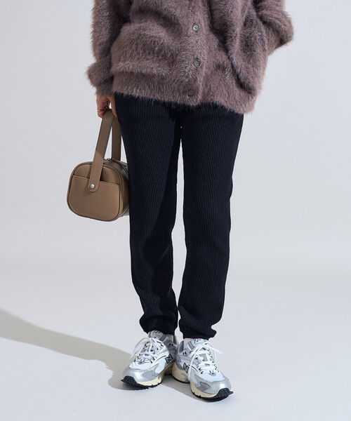 FREAK'S STORE(フリークスストア)の「限定展開 リブ ニットジョガーパンツ(その他パンツ・レディース・ブラック/オフホワイト/ライトグレー/チャコールグレー・フリ-)」の6枚目の写真