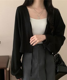 ショート丈 長袖 カーディガン