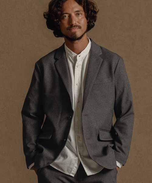 CALL&RESPONSE(コールアンドレスポンス)の「mj10886-テーラードジャケット-メランジツイル(テーラードジャケット・メンズ・チャコール/ブラウン・1/2/3/4)」の2枚目の写真