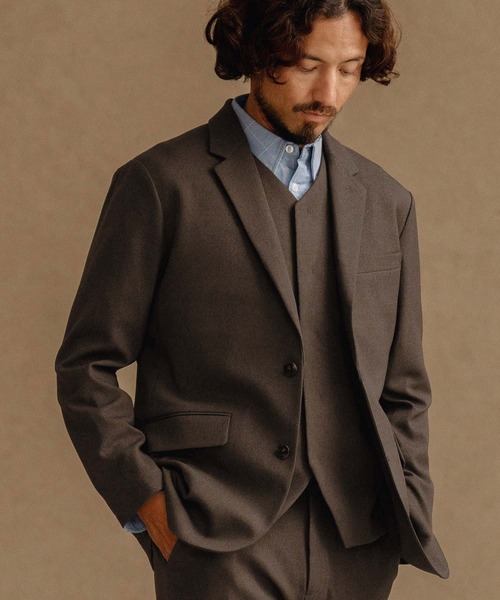 CALL&RESPONSE(コールアンドレスポンス)の「mj10886-テーラードジャケット-メランジツイル(テーラードジャケット・メンズ・チャコール/ブラウン・1/2/3/4)」の4枚目の写真