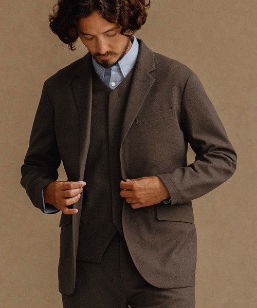 CALL&RESPONSE(コールアンドレスポンス)の「mj10886-テーラードジャケット-メランジツイル(テーラードジャケット・メンズ・チャコール/ブラウン・1/2/3/4)」の5枚目の写真