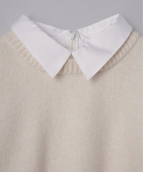 シャツドッキングペプラムニット（ニット/セーター）｜Olu