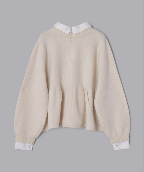 シャツドッキングペプラムニット（ニット/セーター）｜Olu