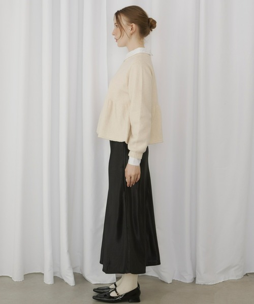 シャツドッキングペプラムニット（ニット/セーター）｜Olu