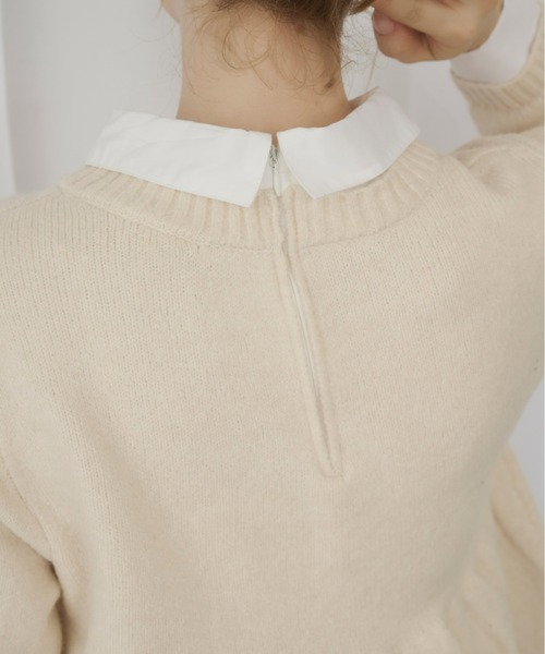 Olu. オルドット　シャツドッキングペプラムニット シャツドッキングペプラムニット（ニット/セーター）｜Olu