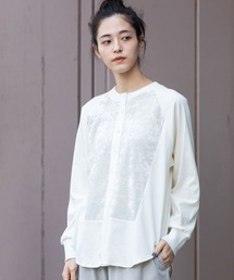 シャツ/ブラウス（ホワイト/白色系・ベロア）ファッション通販