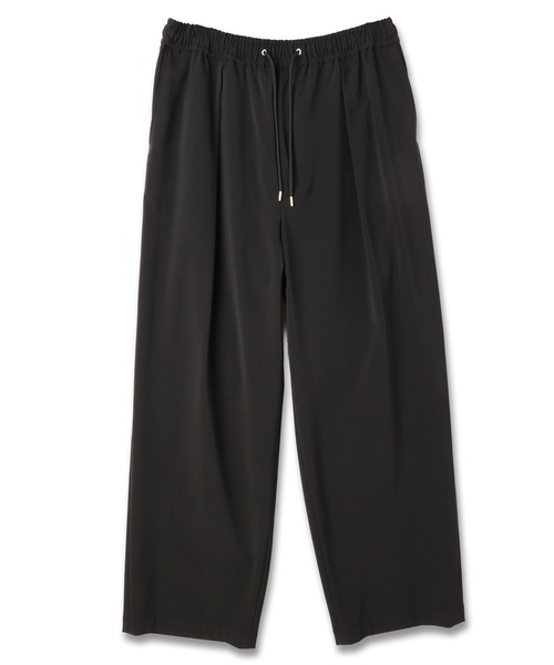 CULLNI(クルニ)の「Stretch Twill 1Tuck Drawstring Wide Pants(スラックス・メンズ・ブラック/ネイビー/アッシュブラウン・2/1/0)」の2枚目の写真