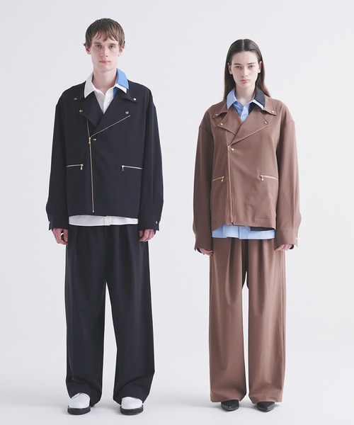 CULLNI(クルニ)の「Stretch Twill 1Tuck Drawstring Wide Pants(スラックス・メンズ・ブラック/ネイビー/アッシュブラウン・2/1/0)」の4枚目の写真