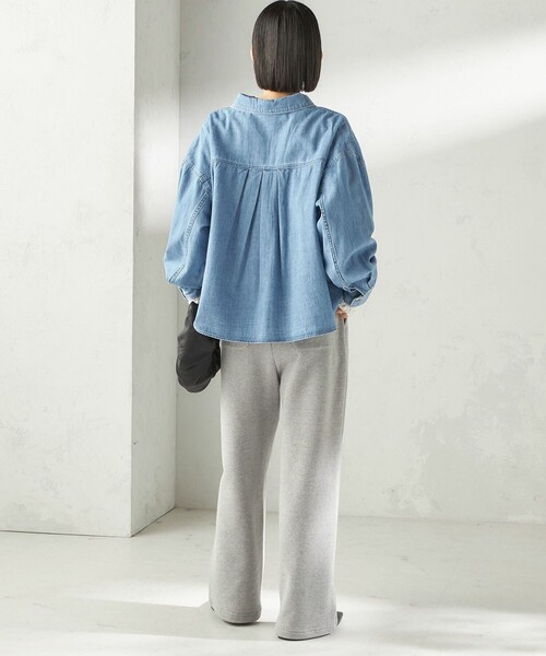 洗濯機可能〉ライトオンス デニム ショート シャツ（シャツ/ブラウス