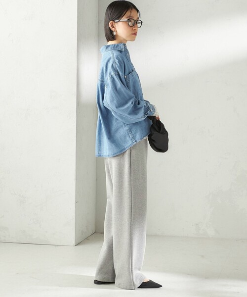 SHIPS（シップス）の「〈洗濯機可能〉ライトオンス デニム ショート シャツ（シャツ/ブラウス・レディース・ライトブルー/ブルー/ブルー系・ONE SIZE）」の10枚目の写真