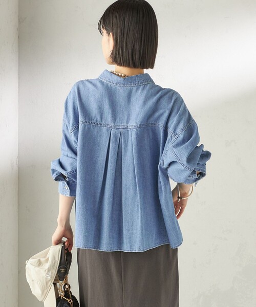 SHIPS（シップス）の「〈洗濯機可能〉ライトオンス デニム ショート シャツ（シャツ/ブラウス・レディース・ライトブルー/ブルー/ブルー系・ONE SIZE）」の16枚目の写真