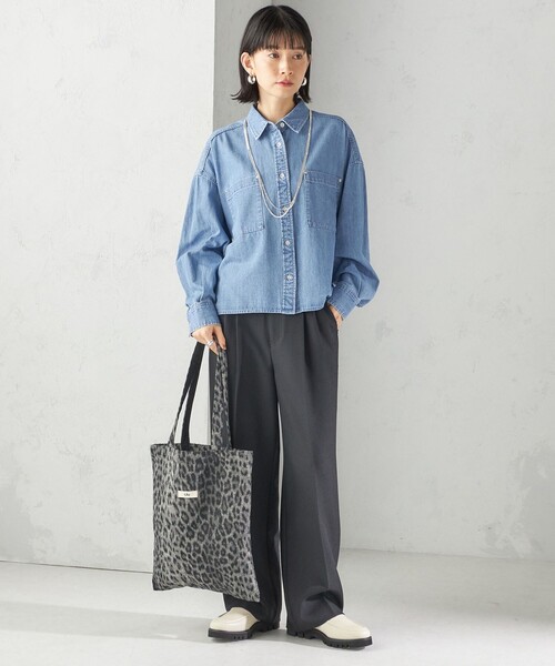 洗濯機可能〉ライトオンス デニム ショート シャツ（シャツ/ブラウス