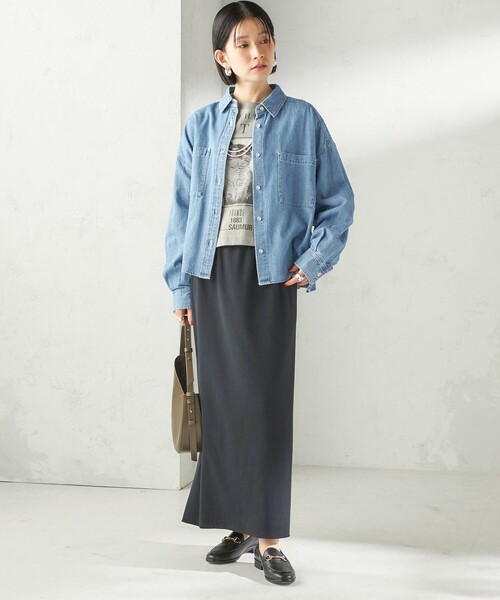 SHIPS（シップス）の「〈洗濯機可能〉ライトオンス デニム ショート シャツ（シャツ/ブラウス・レディース・ライトブルー/ブルー/ブルー系・ONE SIZE）」の18枚目の写真