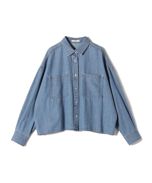 洗濯機可能〉ライトオンス デニム ショート シャツ（シャツ/ブラウス
