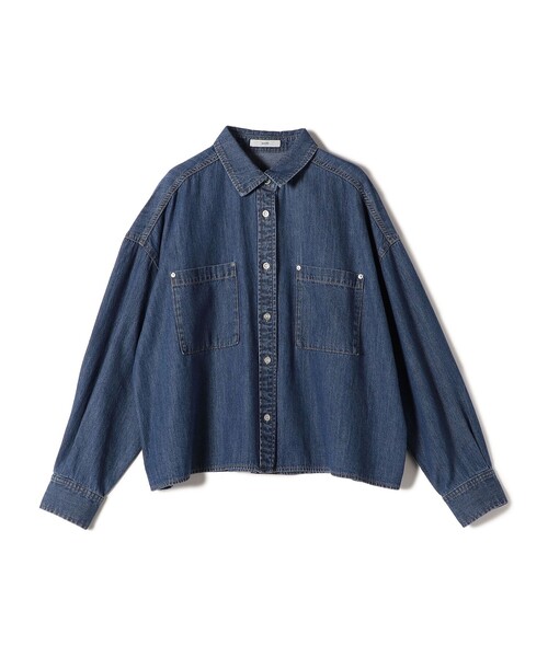 洗濯機可能〉ライトオンス デニム ショート シャツ（シャツ/ブラウス