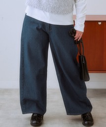SMILE LAND | ＜大きいサイズ＞バレルレッグデニムパンツ（ゆったりヒップ）(デニムパンツ)