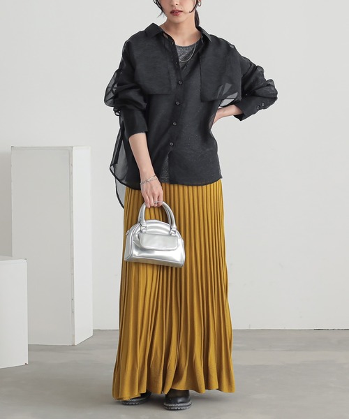 n'OrLABEL（ノアールレーベル）の「『シャンブレーシアーシャツ』（シャツ/ブラウス・レディース・ライトグレー/ブラック/ブラウン/グリーン・FREE）」の21枚目の写真