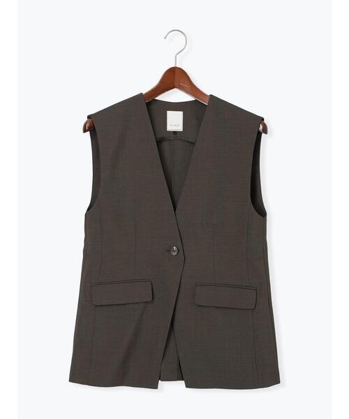 Te chichi（テチチ）の「麻調Yカラージレ（ベスト・レディース・ベージュ/チャコールグレー・F）」の14枚目の写真