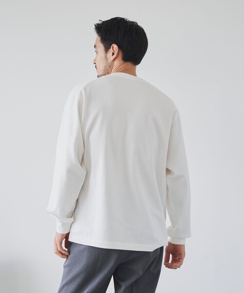 coen（コーエン）の「クリーンプラスロングスリーブTシャツ【抗菌防臭、防汚（食品汚れ）、UVカット】（Tシャツ/カットソー・メンズ・オレンジ系その他/ブラック/ライトグレー/ホワイト・S/M/L/XL）」の5枚目の写真