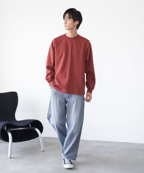 coen（コーエン）の「クリーンプラスロングスリーブTシャツ【抗菌防臭、防汚（食品汚れ）、UVカット】（Tシャツ/カットソー・メンズ・オレンジ系その他/ブラック/ライトグレー/ホワイト・S/M/L/XL）」の18枚目の写真