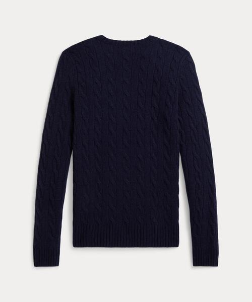 POLO RALPH LAUREN（ポロ ラルフ ローレン）の「ケーブル ウールカシミヤ クルーネック セーター（ニット/セーター・レディース・ブルー・XS/S/M/L/XXS）」の4枚目の写真