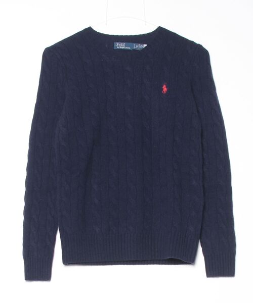POLO RALPH LAUREN（ポロ ラルフ ローレン）の「ケーブル ウールカシミヤ クルーネック セーター（ニット/セーター・レディース・ブルー・XS/S/M/L/XXS）」の3枚目の写真