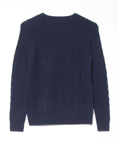 POLO RALPH LAUREN（ポロ ラルフ ローレン）の「ケーブル ウールカシミヤ クルーネック セーター（ニット/セーター・レディース・ブルー・XS/S/M/L/XXS）」の2枚目の写真