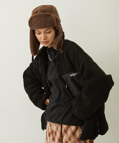 MILKFED.(ミルクフェド)の「BOA FLIGHT CAP(ハット・レディース・グレー/オフホワイト/ブラウン・ONE SIZE)」の16枚目の写真