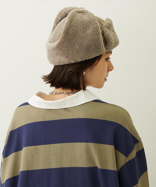 MILKFED.(ミルクフェド)の「BOA FLIGHT CAP(ハット・レディース・グレー/オフホワイト/ブラウン・ONE SIZE)」の21枚目の写真