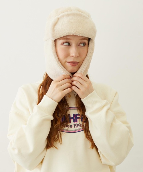 MILKFED.(ミルクフェド)の「BOA FLIGHT CAP(ハット・レディース・グレー/オフホワイト/ブラウン・ONE SIZE)」の6枚目の写真